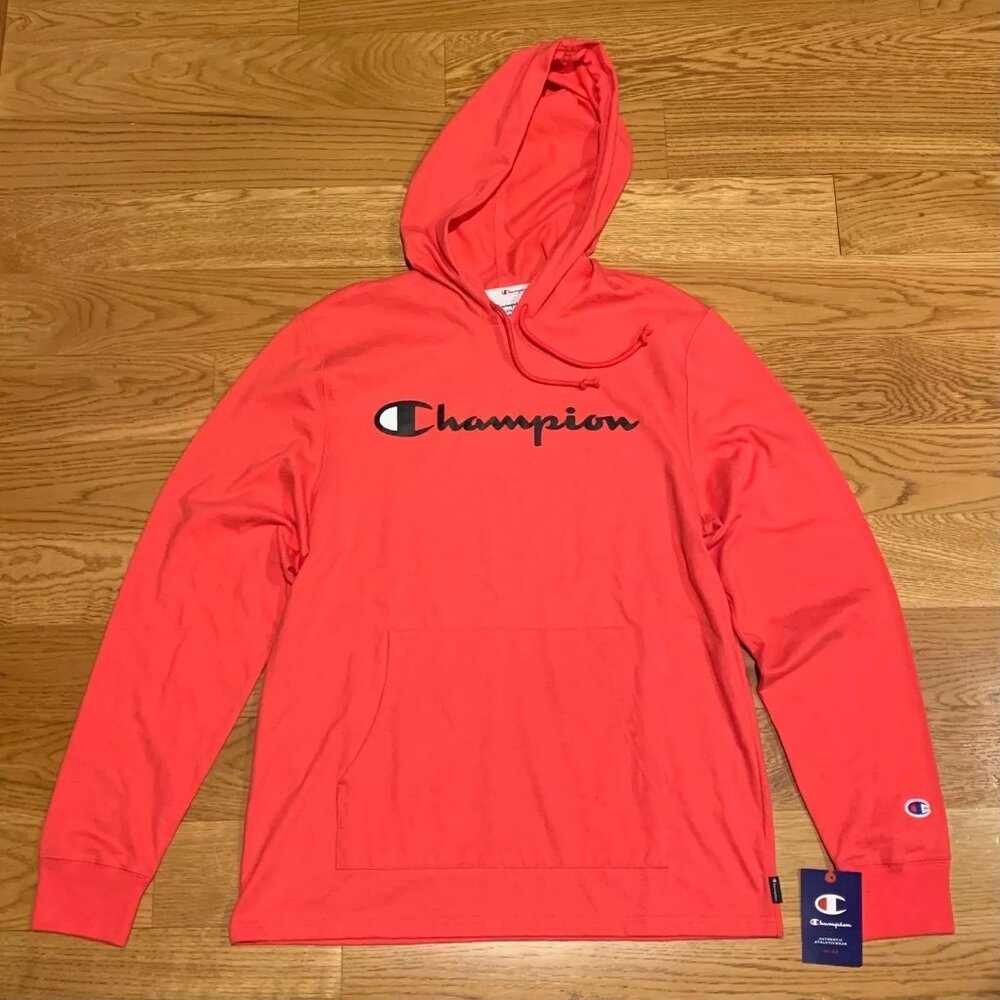 NEW champion spellout logo hoodie 🤍 m